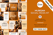 Musician Social Media Templates, a Social Media Template by Ariyah Media (Thumbnail 1 of 3)