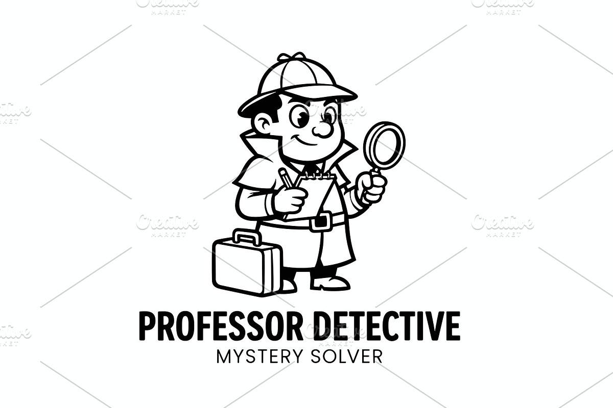 Professor Detective Mascot Logo, an Education Illustration by Izdihaar_Studio (Photo 3 of 3)