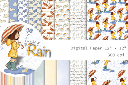 Enjoy the Rain - Digital Paper