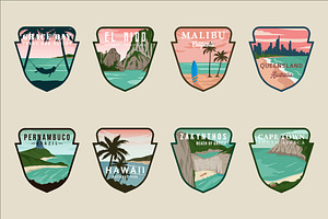 set various island or beach emblem, a Branding & Logo Template by zyxroun shop