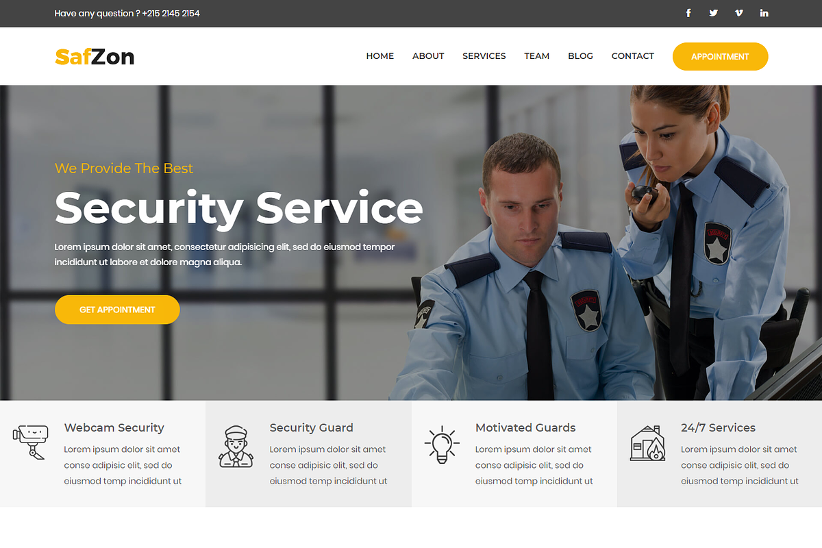 Security Guard HTML Template, a HTML Template by HasThemes