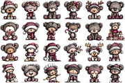 Sweet Christmas Teddy Bear Clipart, an Animal Illustration by Sublimation Artist (Thumbnail 2 of 6)
