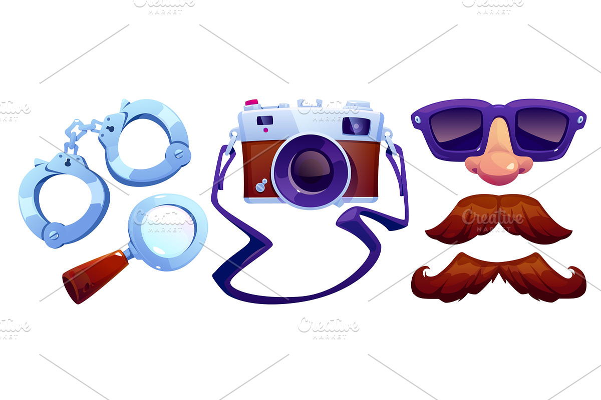 Private detective equipment set, an Object Illustration by art PVP - market