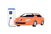 Electric cars, charging stations set, a Transportation Illustration by PaperTrident (Thumbnail 8 of 11)