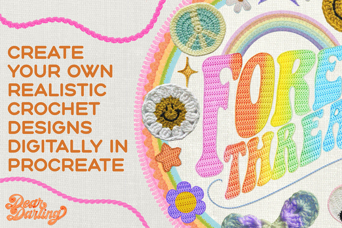 Crochet Brushes for Procreate, a Brush Add-On by Dear Darling Design (Photo 2 of 12)