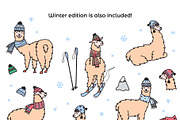 Cute llamas: big clipart&pattern set, an Animal Illustration by Pikovit (Thumbnail 5 of 11)