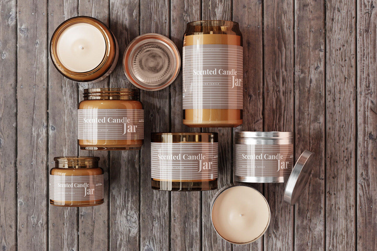Amber Glass Candle Mockup Bundle, a Packaging Mockup by pmvch (Photo 5 of 135)