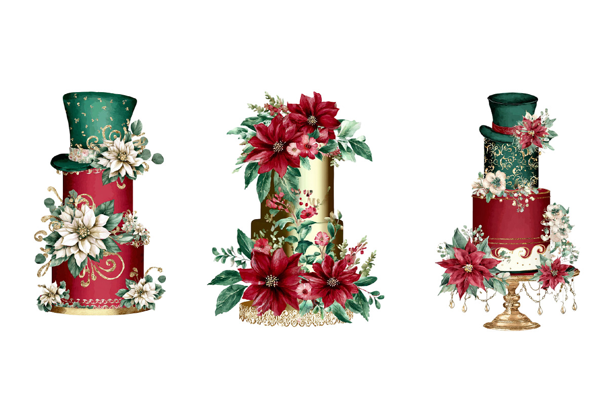Christmas Cakes Clipart, an Illustration by Designworld (Photo 3 of 4)