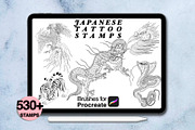 550 Japanese tattoo for procreate, a Brush Add-On by Arts For Peace (Thumbnail 5 of 9)
