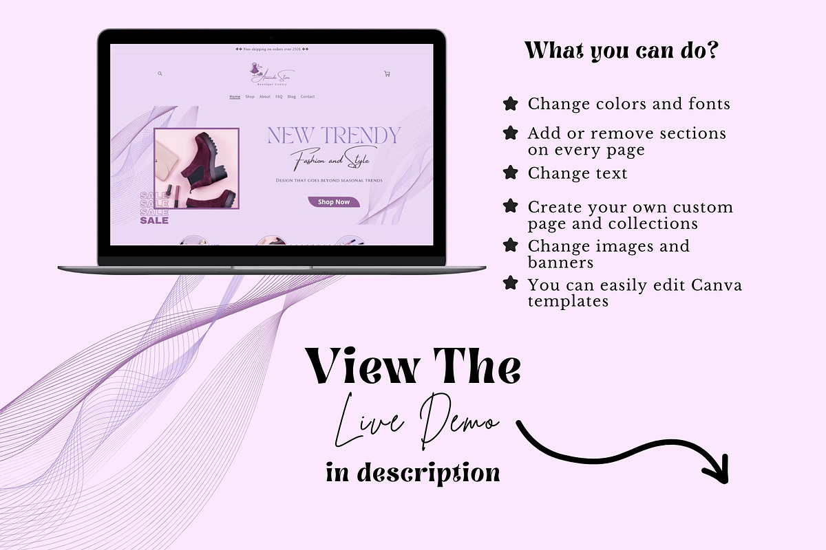 Pastel Lilac Gradient Shopify Theme, a Templates & Theme by DaisyStudio (Photo 3 of 10)