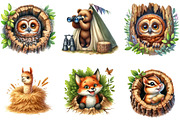 Funny Animals in Hole Clipart, an Illustration by DreamArtGraphic (Thumbnail 4 of 4)