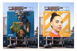 4x Billboard Construction Mockups