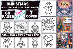 Christmas Coloring Pages Description, an Illustration by LightExpress