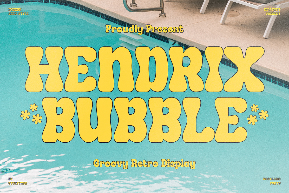 Hendrix Bubble Groovy Retro Display, a Serif Font by Storytype Studio (Photo 1 of 15)