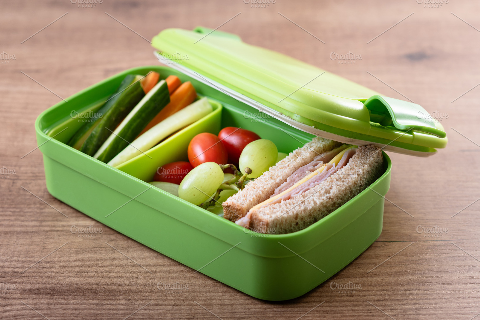 Healthy Lunchbox with Sandwich, Fruits, and Vegetables, a Food & Drink Photo by etorres69