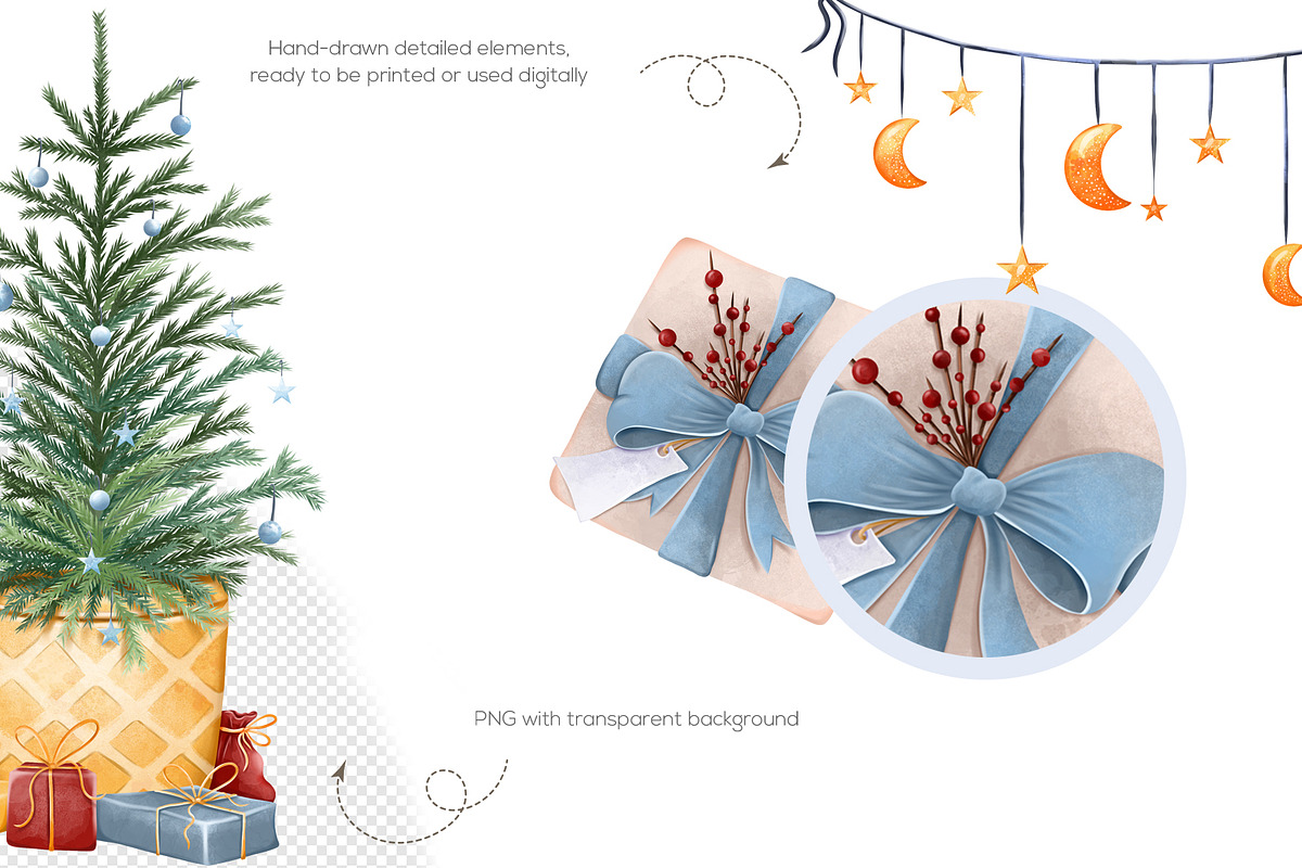 Cozy Christmas digital clipart, a Seasonal Illustration by Mespilia (Photo 2 of 3)