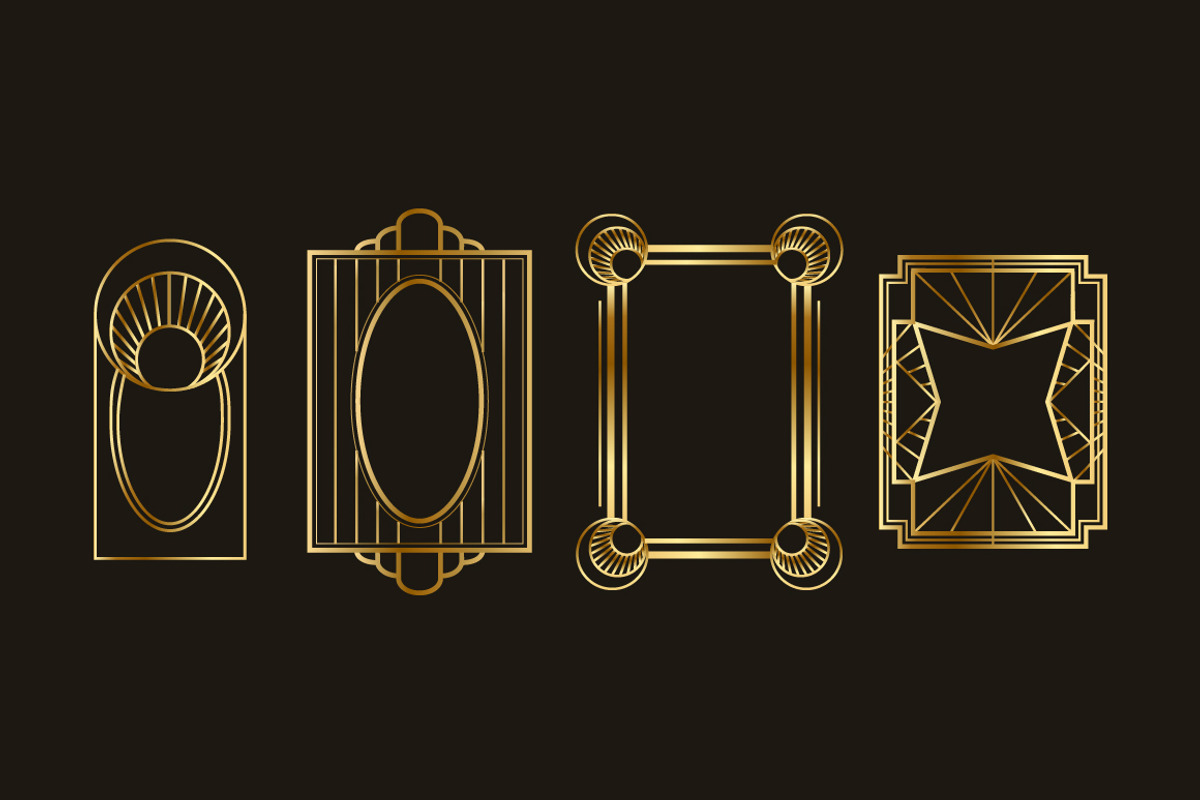 Vintage Art Deco Frame Set, a Marketing Template by Template Dealer