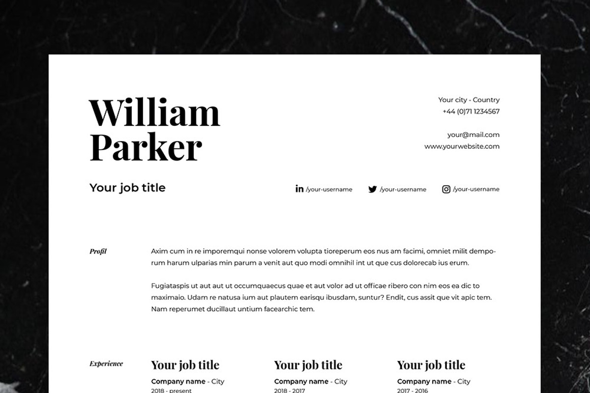 William | CV / resume template, a Resume Template by CV house (Photo 8 of 8)