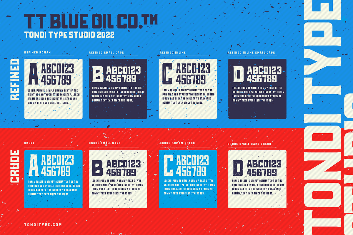 Blue Oil Co. | Vintage Font Family, a Serif Font by Tondi Type Studio (Photo 7 of 7)