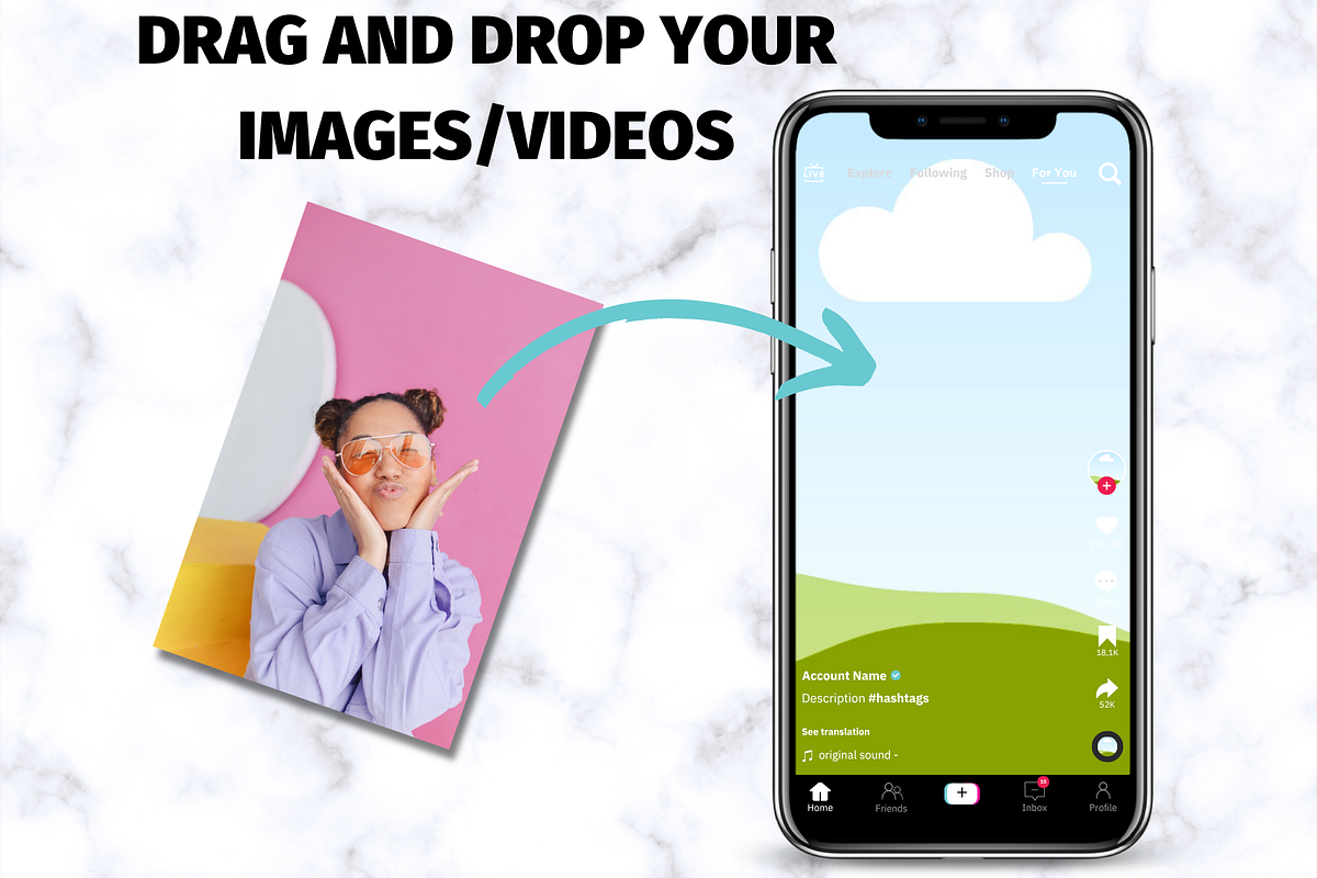 TikTok Mockup Canva Template, a Social Media Template by GraphiCarola (Photo 4 of 6)