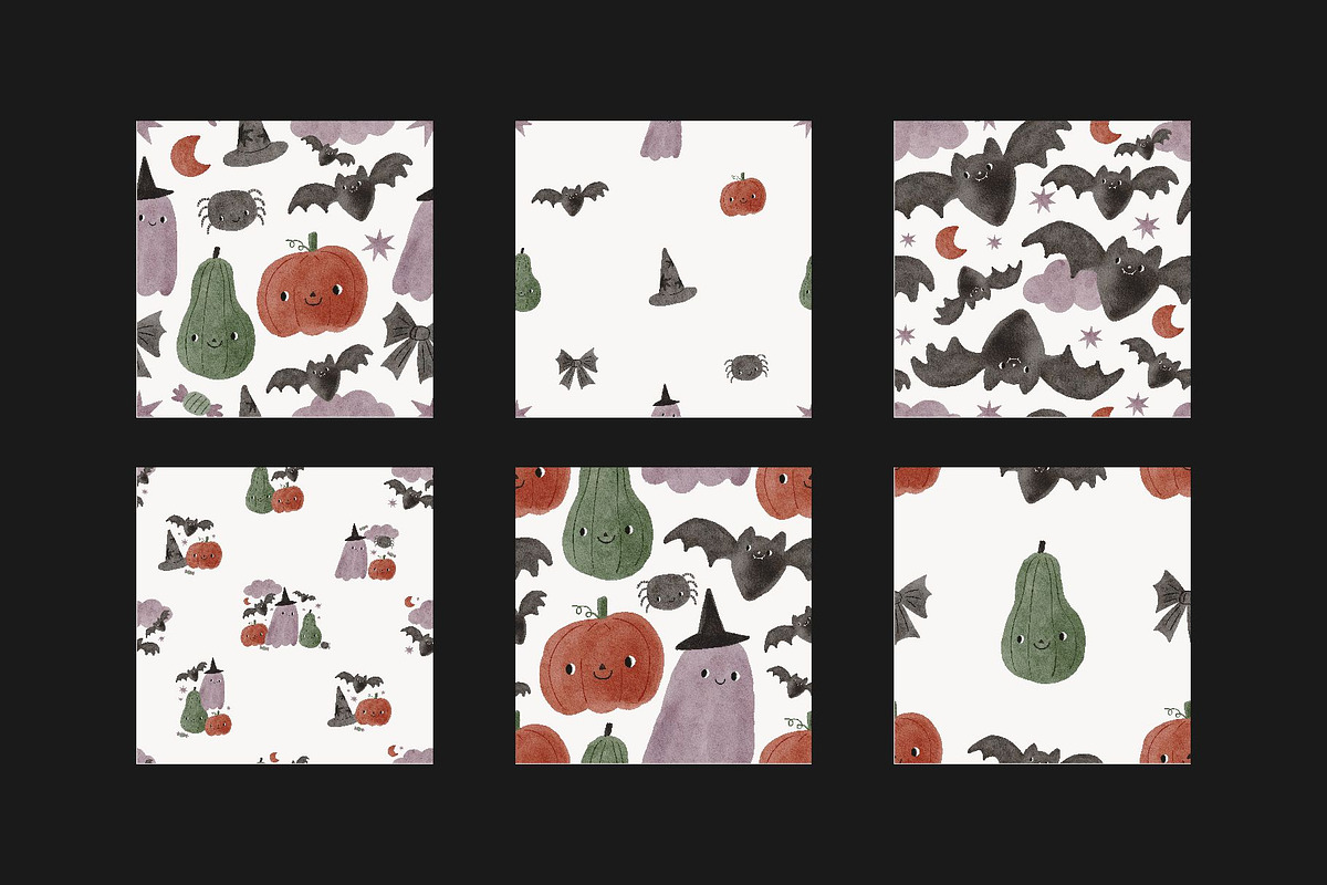 Happy Halloween Watercolor Clipart, a Decorative Illustration by Cute And Wild (Photo 3 of 6)