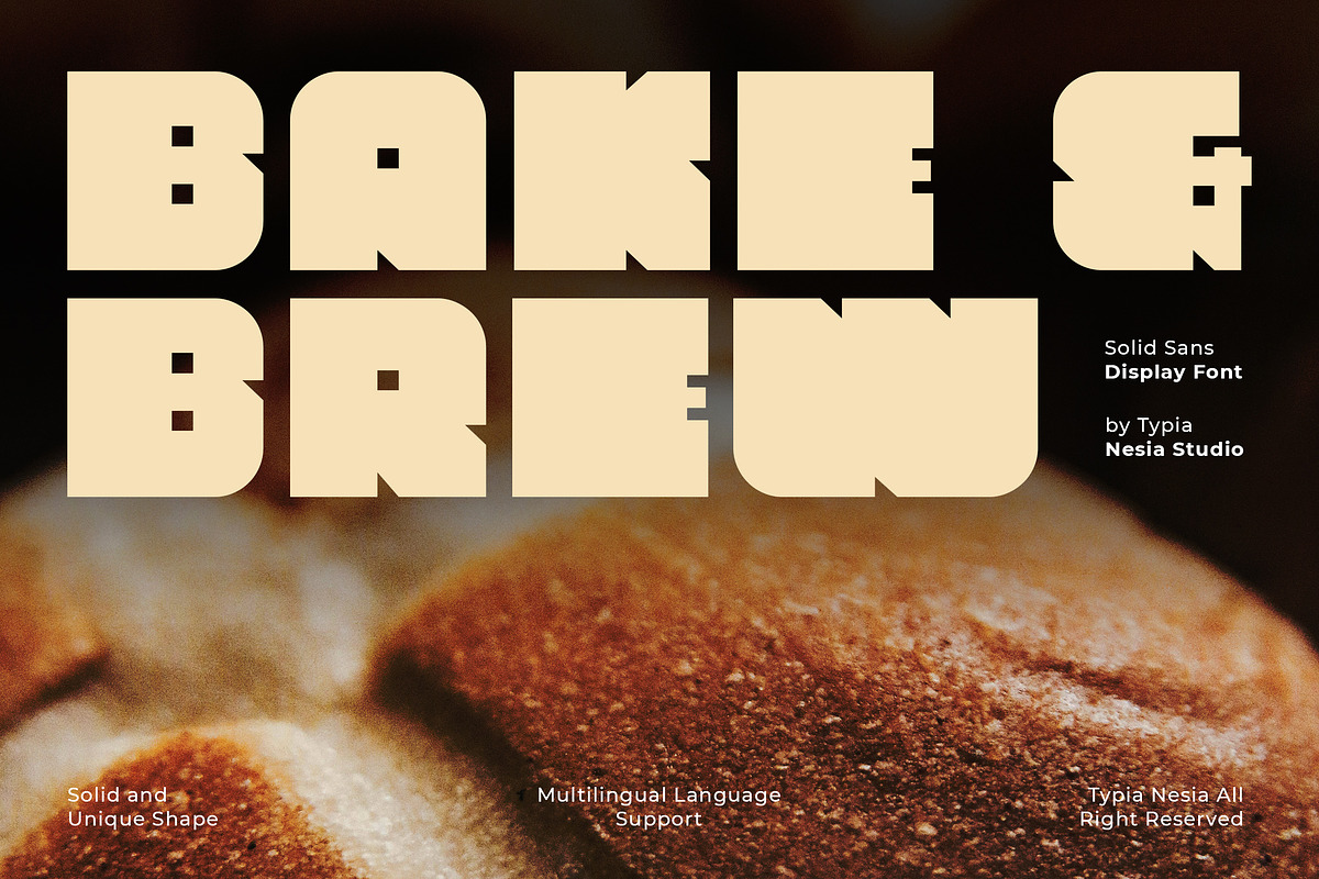 Bake & Brew - Modern Bold Chunky, a Sans Serif Font by Typia Nesia (Photo 1 of 14)