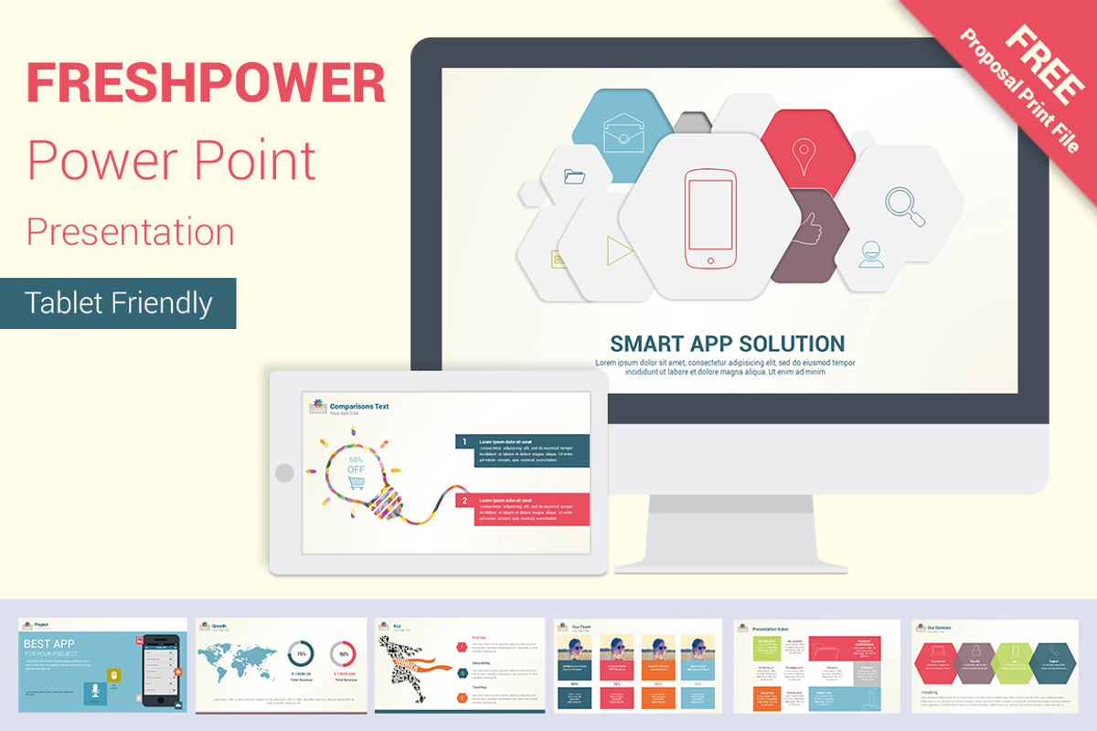 FRESHPOWER Power Point Presentation, a Presentation Template by ORCOLOR (Photo 1 of 6)