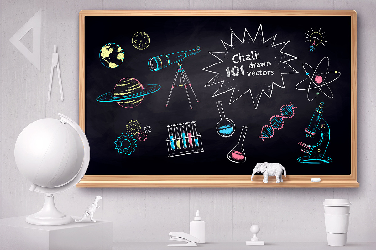 Chalked education set (color), an Object Graphic by Sonya Illustrations (Photo 4 of 9)
