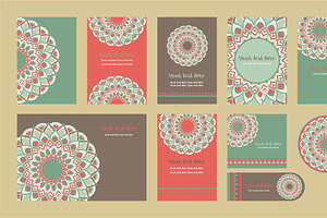 20 Mandala Vintage Template Card.