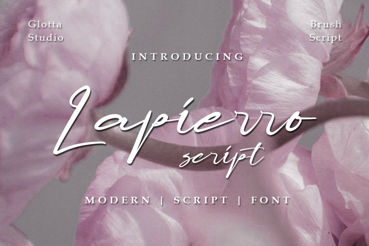 Lapierro Script, a Script Font by GlottaTypeface (Photo 1 of 8)