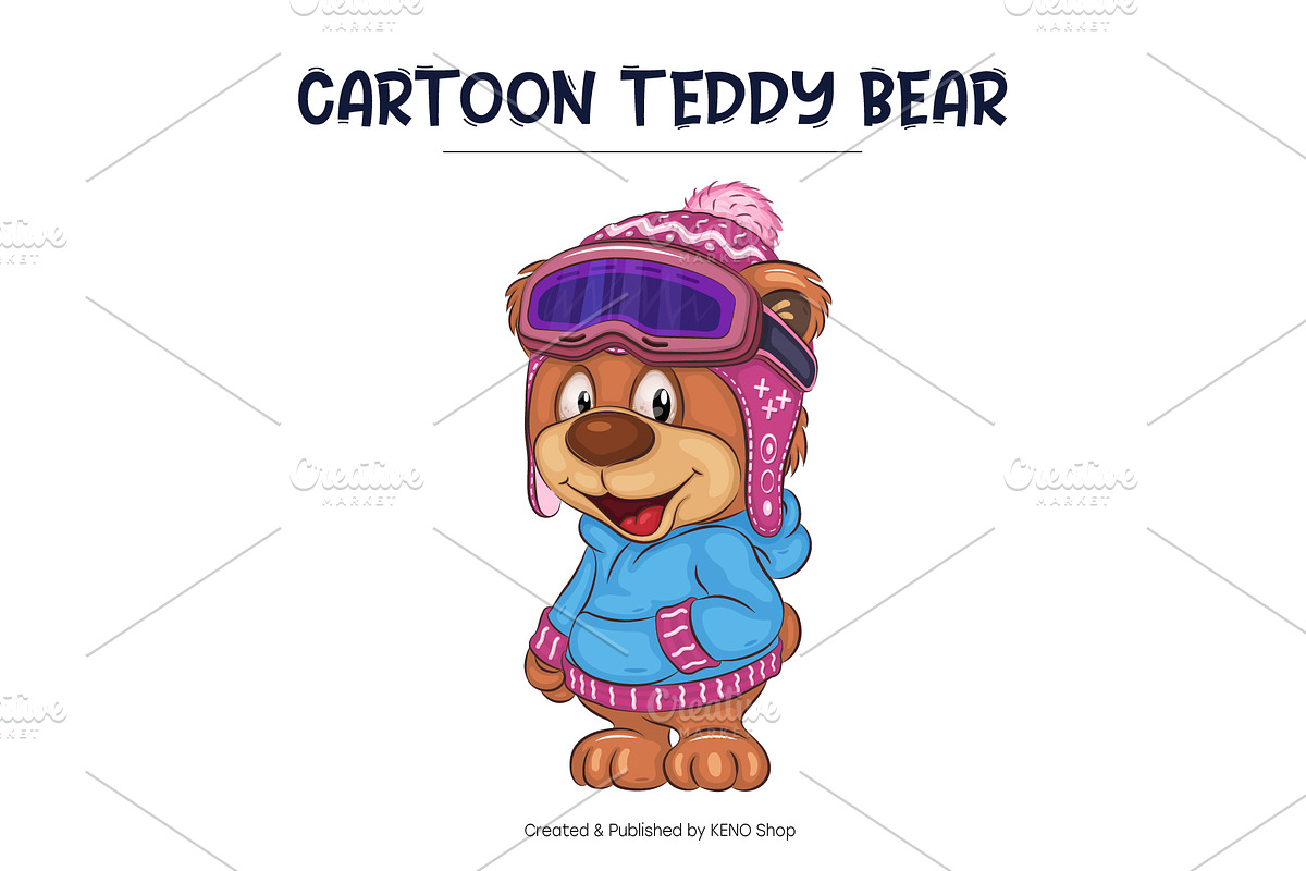 Set of Cartoon Teddy Bears 03., an Animal Illustration by KENO Mascots (Photo 10 of 13)