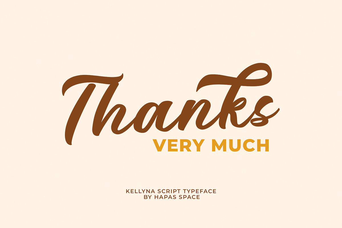 Kellyna Modern Script, a Font by Haps Space (Photo 7 of 8)