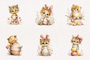 Whimsical Easter Cats Clipart, an Illustration by CreationArt (Thumbnail 7 of 7)
