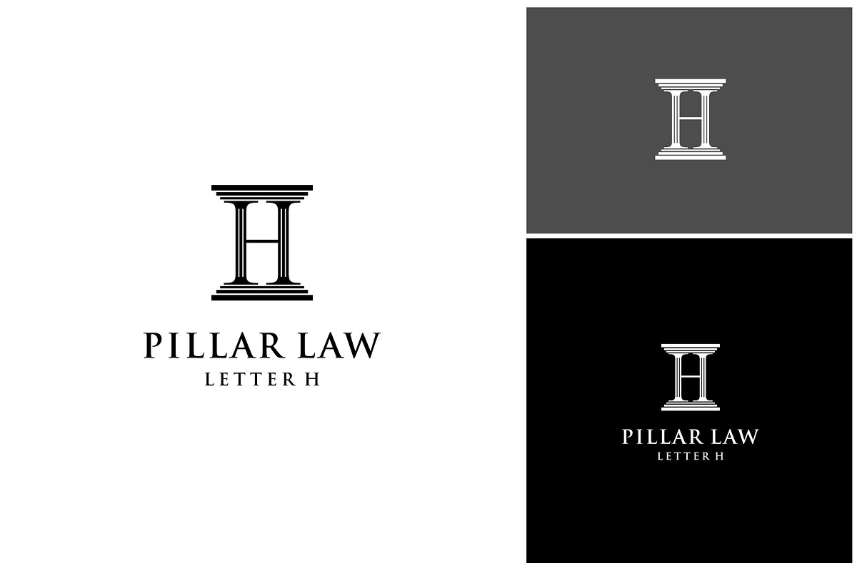 Letter H Attorney Law Pillar Logo, a Branding & Logo Template by ika trisiana