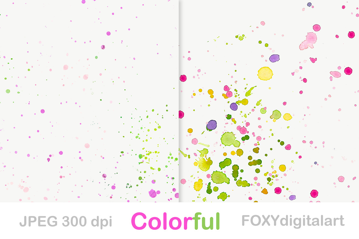 Watercolor paint splatter background, a Texture Graphic by FOXYdigitalart (Photo 4 of 5)