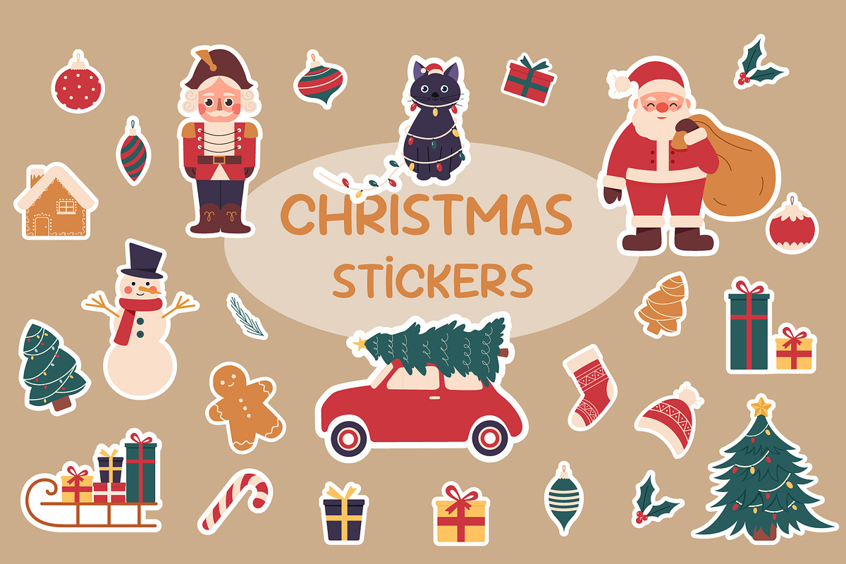 Christmas Stickers Pack, a Decorative Illustration by Sabina_Ava (Photo 1 of 2)