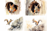 Squirrels Watercolor Collection, an Animal Illustration by artsy-fartsy (Thumbnail 6 of 6)