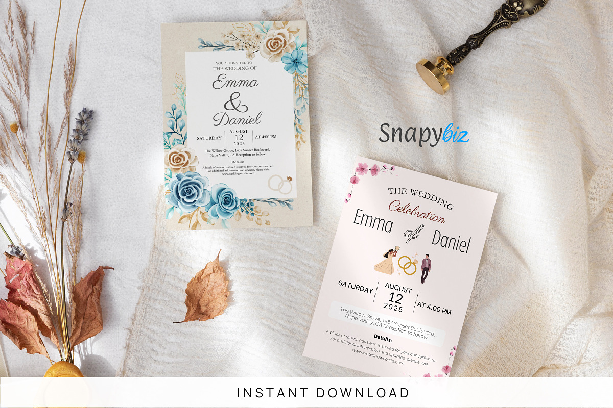 Modern Beige Wedding Invitation Temp, an Invitation Template by Snapybiz (Photo 8 of 8)