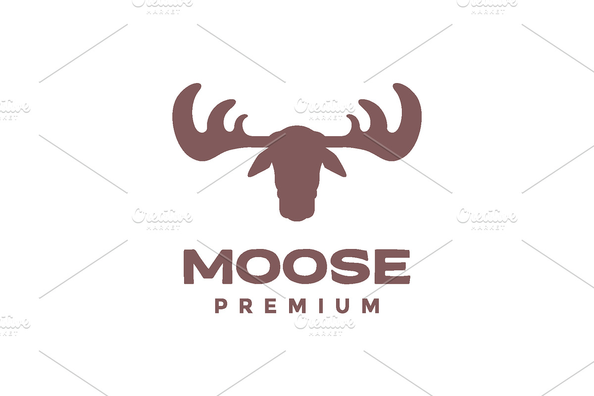 animal moose head horned strong logo, a Branding & Logo Template by devastd