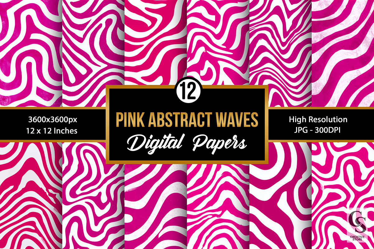 Pink Abstract Wavy Lines Paper, a Pattern Graphic by Creative Store (Photo 1 of 4)