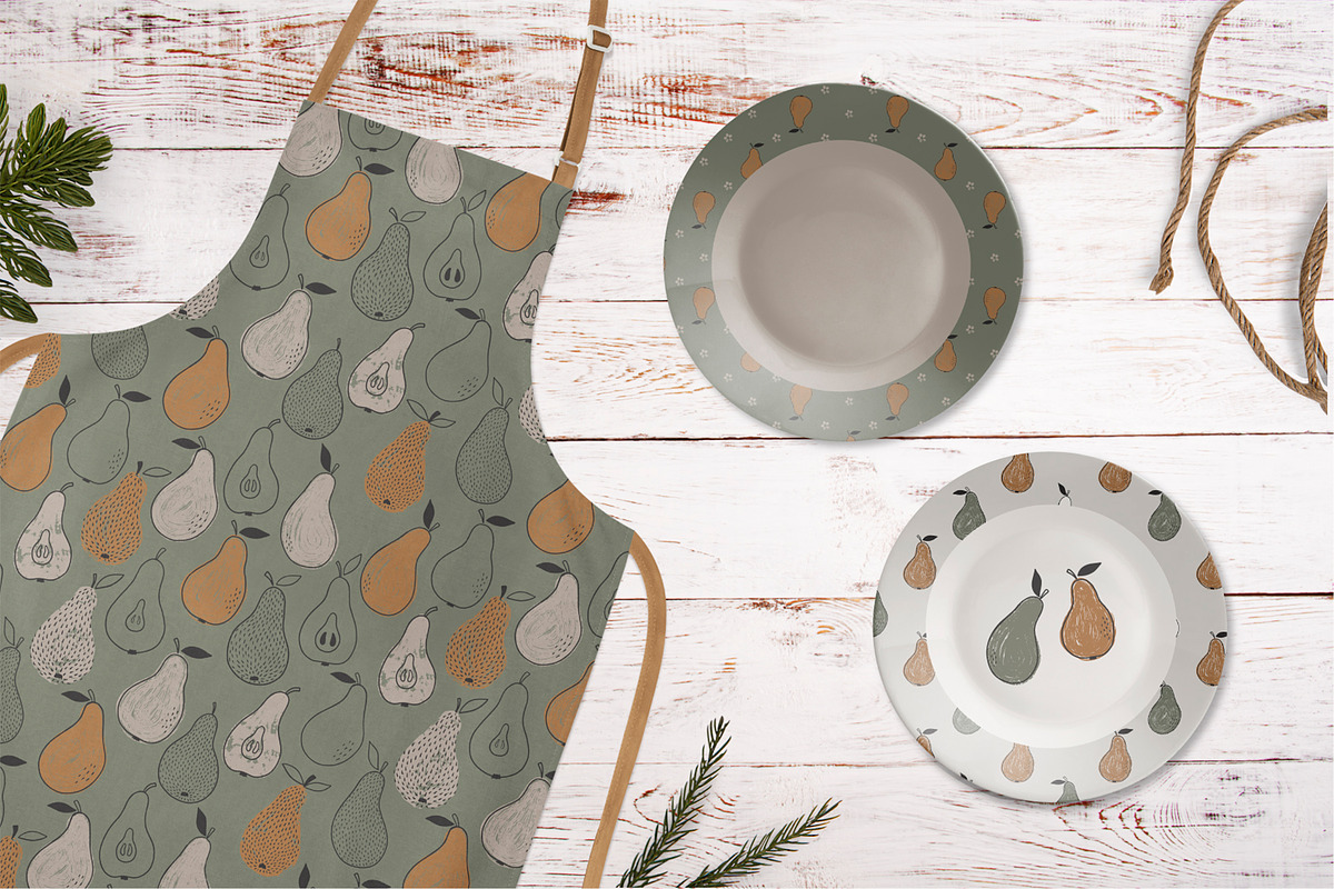 Tasty pears. Hand-drawn fruit., a Pattern Graphic by Alona Savchuk (Photo 2 of 6)
