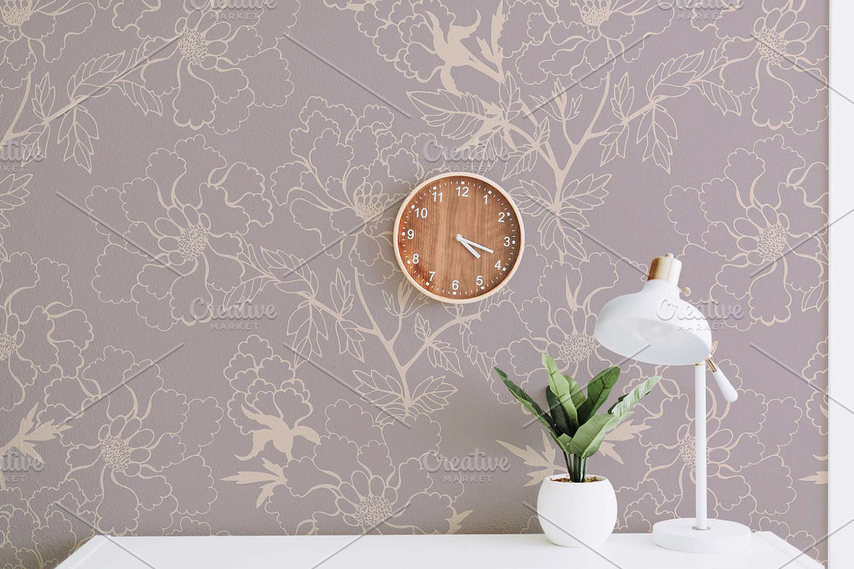 Peony flower pattern, a Pattern Graphic by Polanika (Photo 6 of 12)