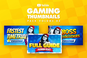 Gaming Youtube Thumbnails Pack 04, a Social Media Template by Odin_Design
