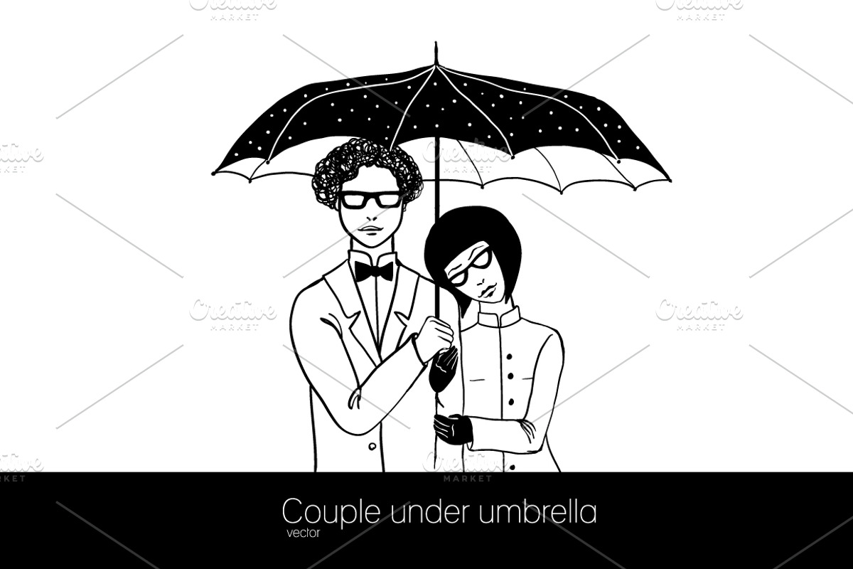 People under umbrellas set, a Person Illustration by AnastasiaFears (Photo 4 of 5)