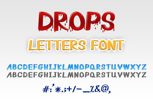 Drops Letters Font, a Font by OWPictures