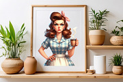 Grumpy Pin Up Housewife Clipart, an Animal Illustration by Craft Nest (Thumbnail 4 of 5)