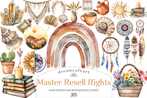 Master Resell Rights Clipart Bundle, an Illustration by DreamCafeArt