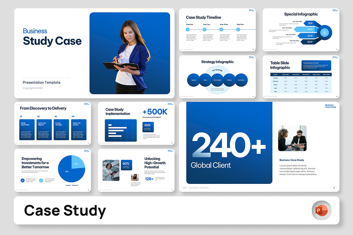 Case Study PowerPoint Template, a Presentation Template by Premast