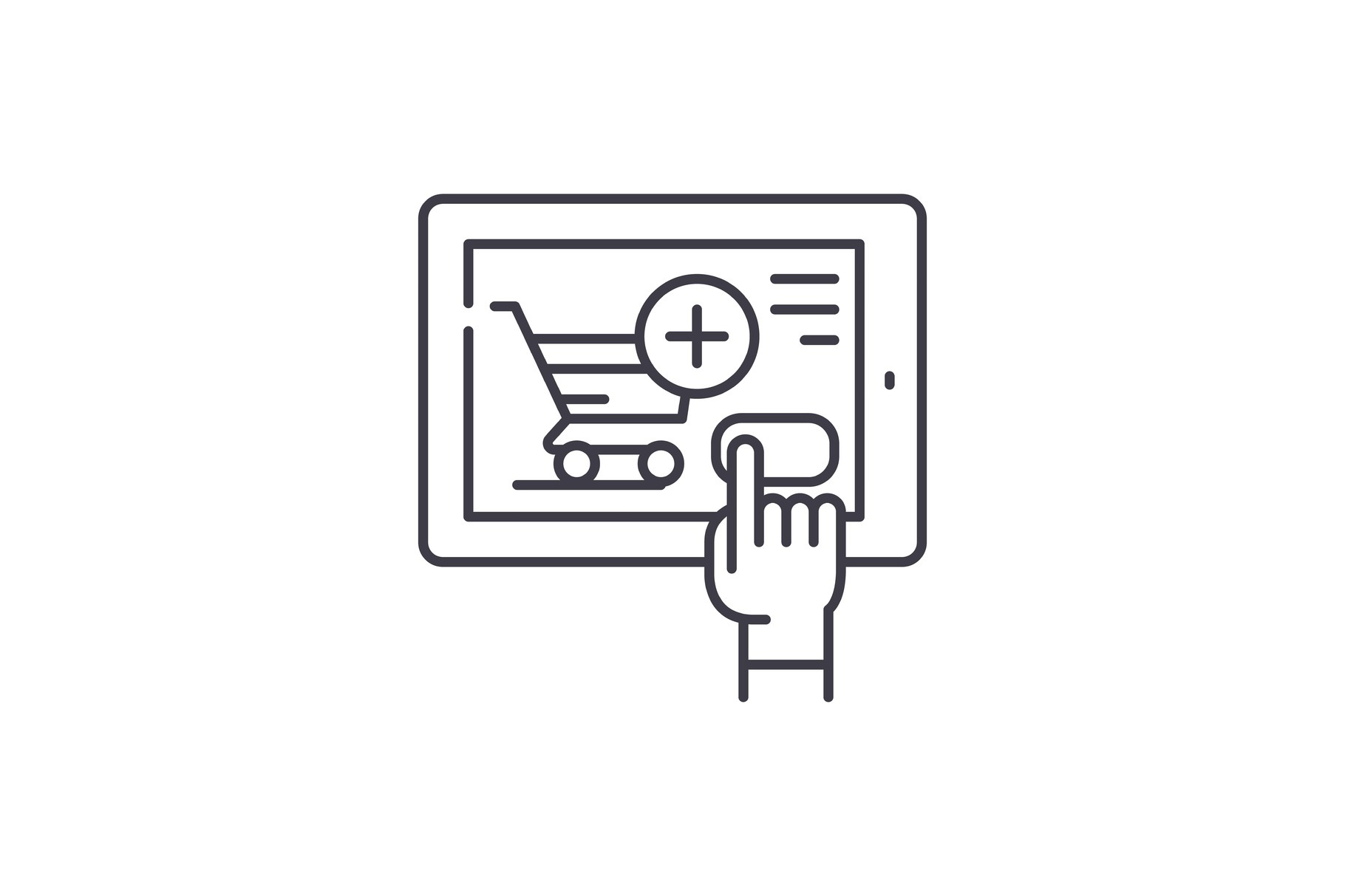Shop Online Line Icon Concept Shop by Urban Icon  Creative Market