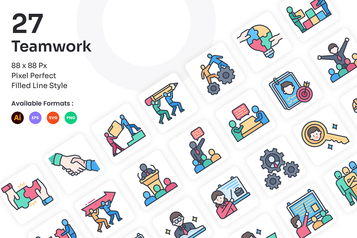 Teamwork Icons Set - Filled Line, an Icon by Kmg Design (Photo 1 of 2)